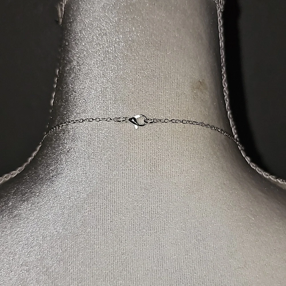 Rhinestone Floating Ball Pendant Necklace 18 Inches - A17